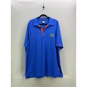 Nike Mens Blue Dri-Fit Florida Gators Short Sleeve Polo Shirt Size XXL